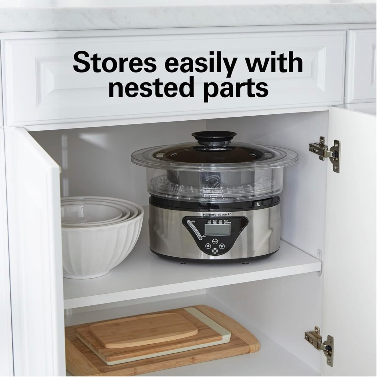 1750213618 hamilton beach digital electric food steamer rice cooker for quick healthy cooking for vegetables and seafood stackable two tier bowls 5.5 quart black stainless steel.jpg