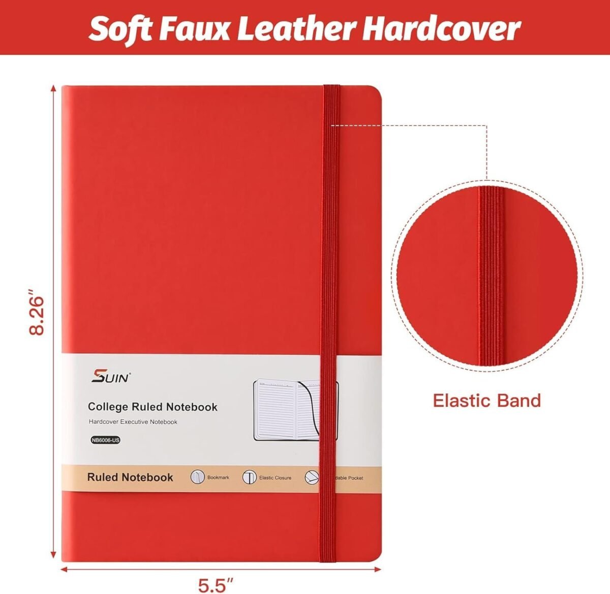 1750225492 suin hardcover journal notebooks 6 packs a5 lined journals notebook for writing 200 pages 8.2 x 5.5 inch 6 colors classic ruled notebooks for worktravelcollege.jpg