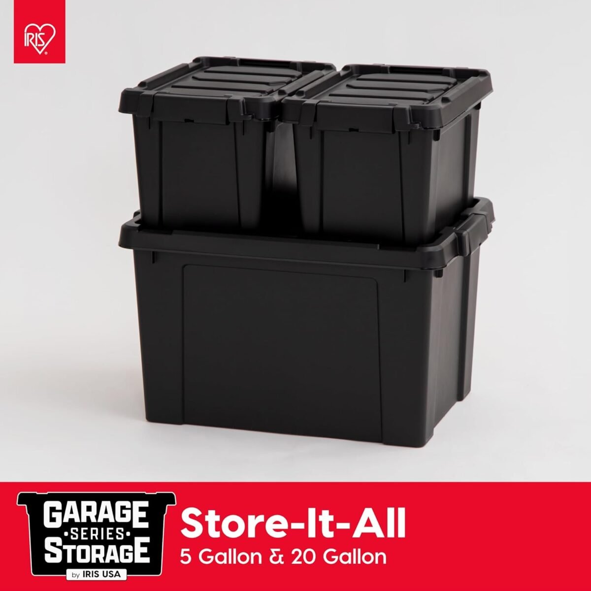 1750225555 iris usa 20 gallon lockable storage bins with lids 6 pack made in usa heavy duty stackable containers garage organizing bins moving tubs rugged sturdy equipment utility box black.jpg