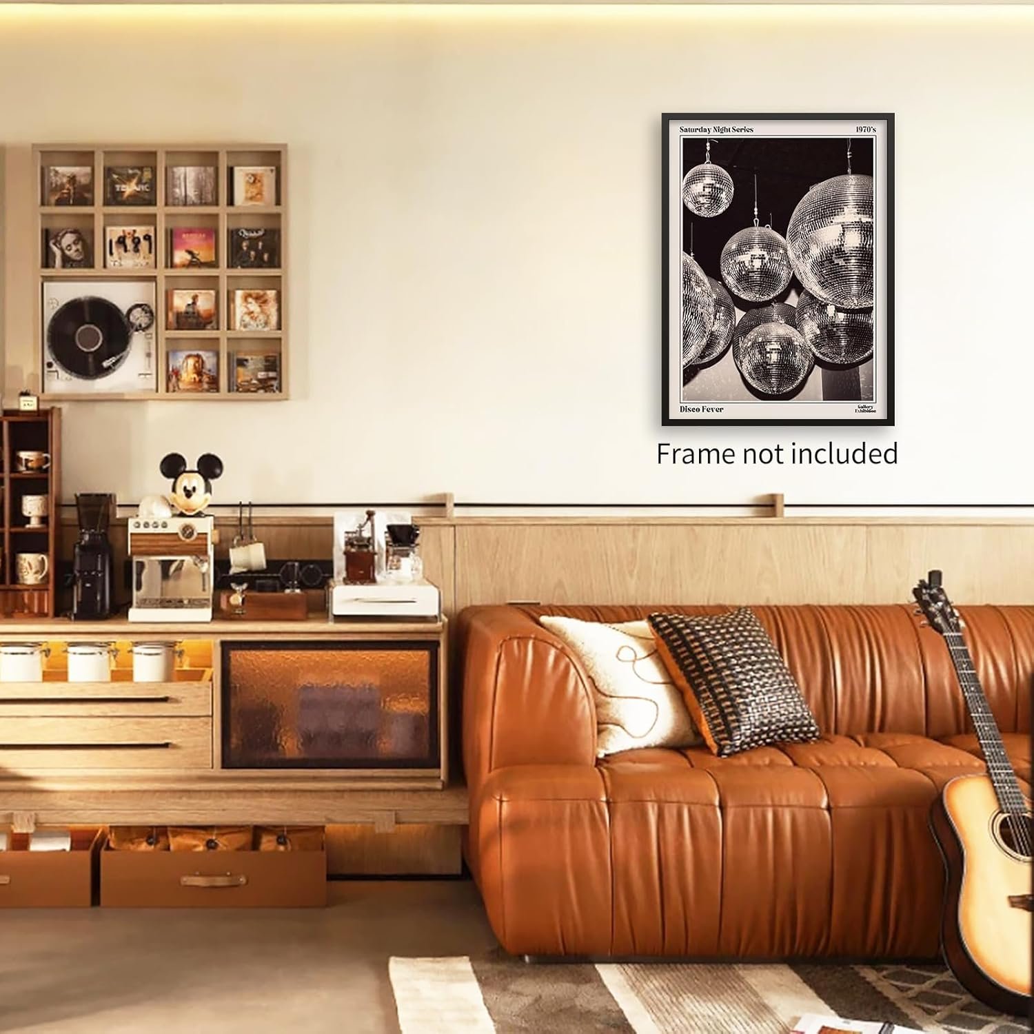 1750231241 sufeasdf 70s disco ball newspaper wall art vintage black and white art posters funky aesthetic canvas prints retro bar cart decor for bar bedroom 12x16 inch unframed.jpg