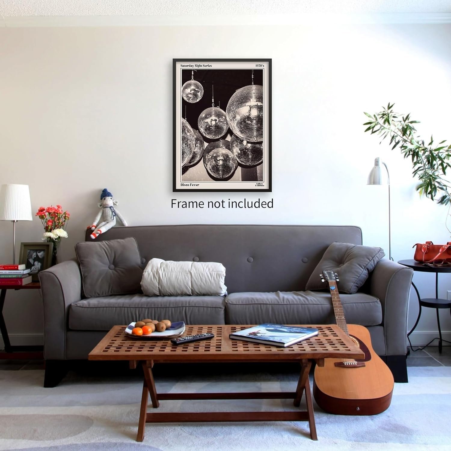 1750231243 sufeasdf 70s disco ball newspaper wall art vintage black and white art posters funky aesthetic canvas prints retro bar cart decor for bar bedroom 12x16 inch unframed.jpg