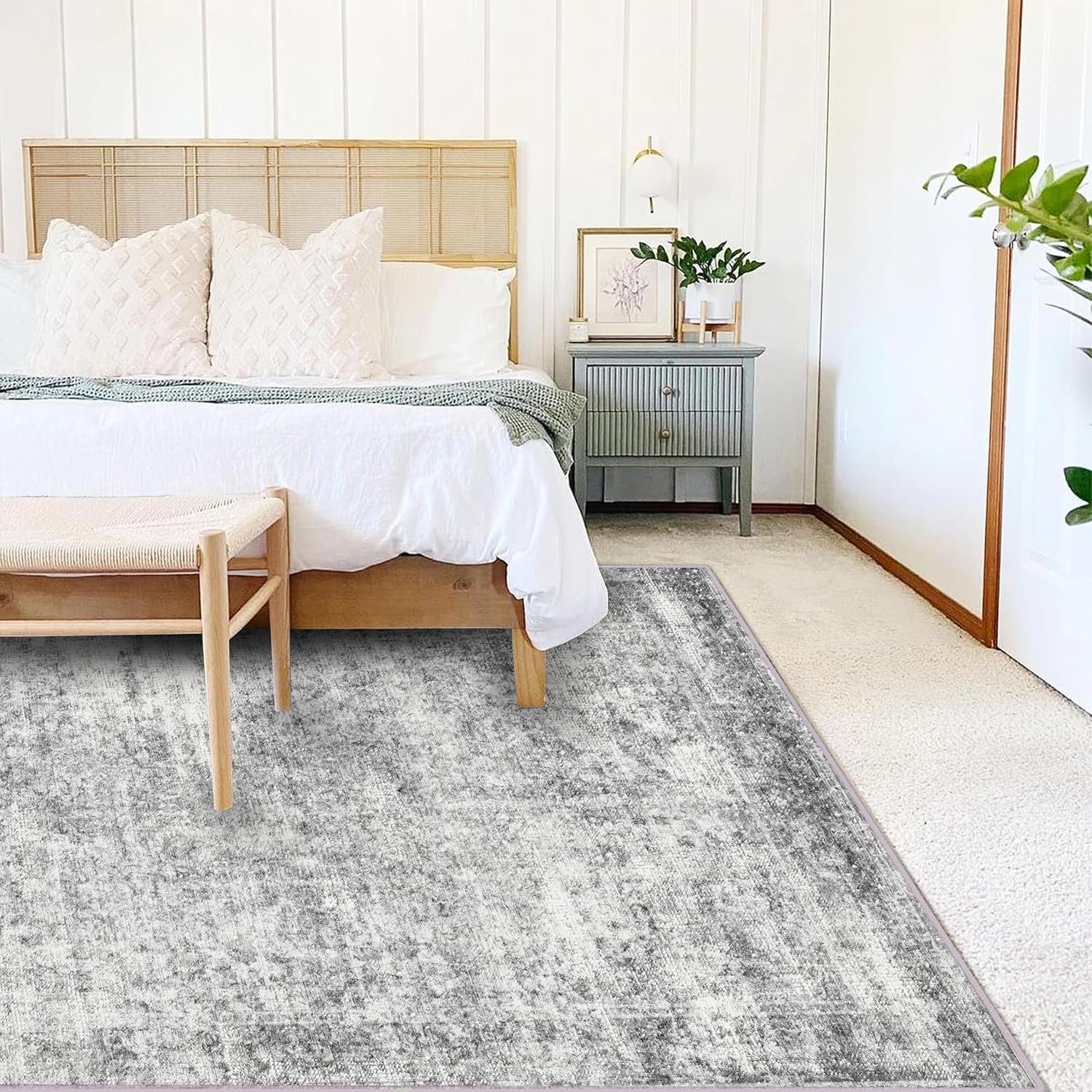 1750231709 area rug 4x6 washable rug gray vintage traditional floor cover foldable thin retro accent indoor distressed non slip carpet floral print mat bedroom living room bathroom.jpg