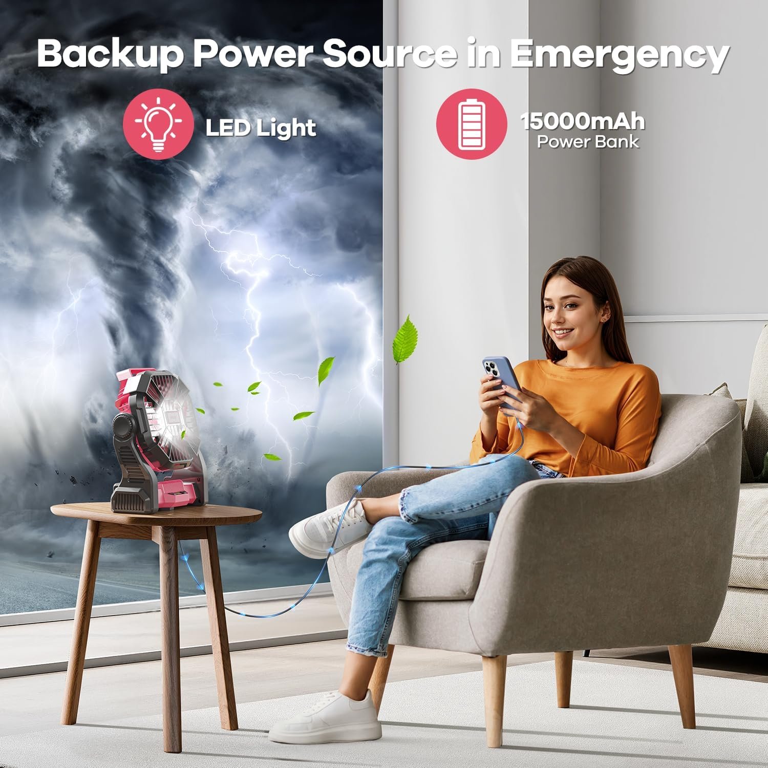 1750243148 camping fan with led lantern 15000mah portable rechargeable battery powered table fan with hook camping gear for picnic fishing car or hurricane power outages pink.jpg