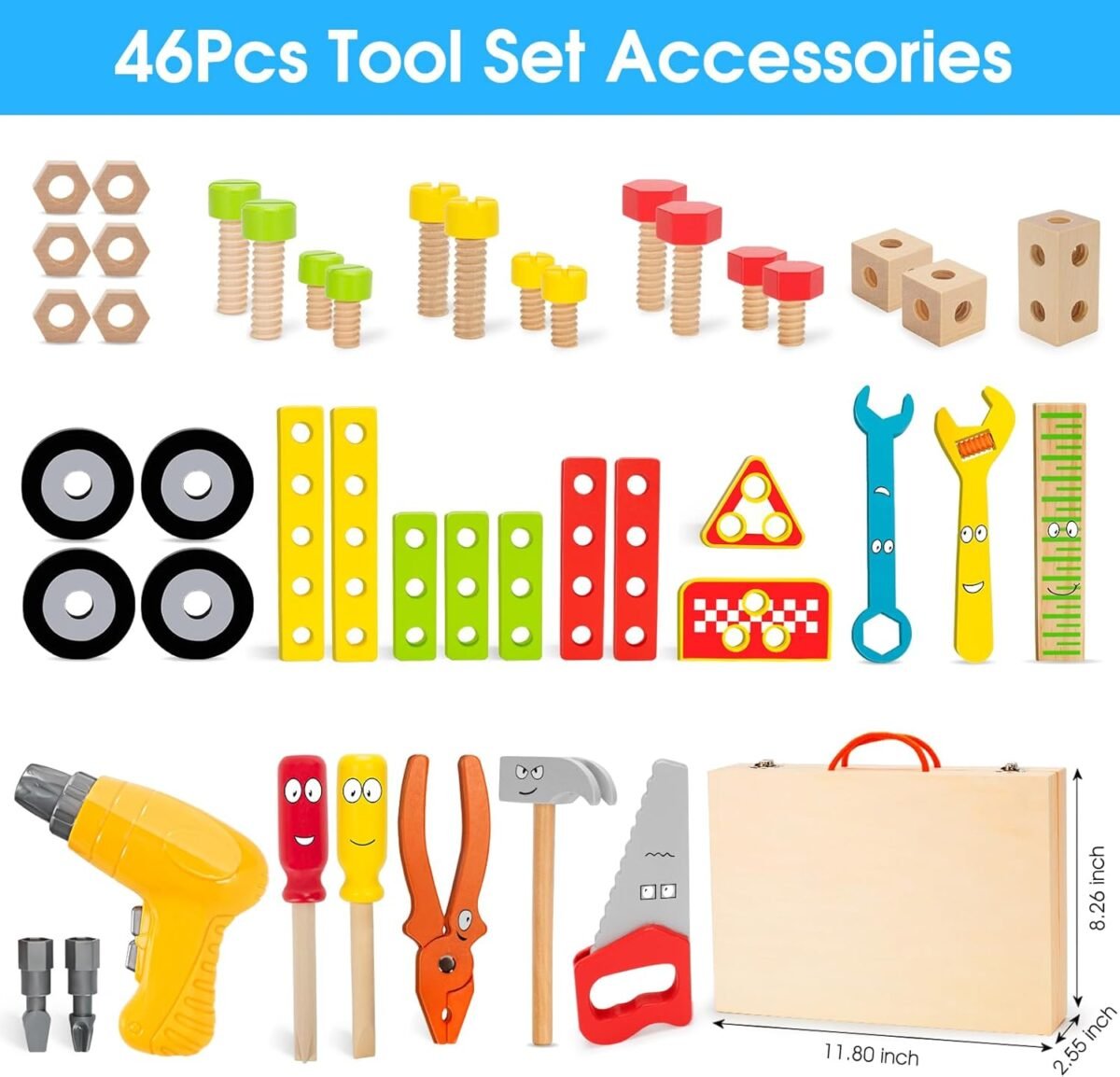 1750244554 kids tool set with electric drill 46 pcs wooden toddler play tools set with tool box montessori stem educational construction building toy for 3 4 5 6 year old boys girls birthday gifts.jpg