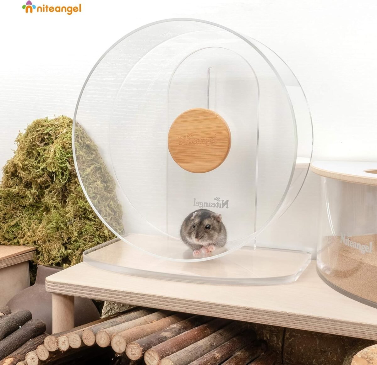 1750245310 niteangel silent hamster exercise wheel dual bearing quiet spinning acrylic hamster running wheel for dwarf hamster gerbils mice degus or other small animals s.jpg
