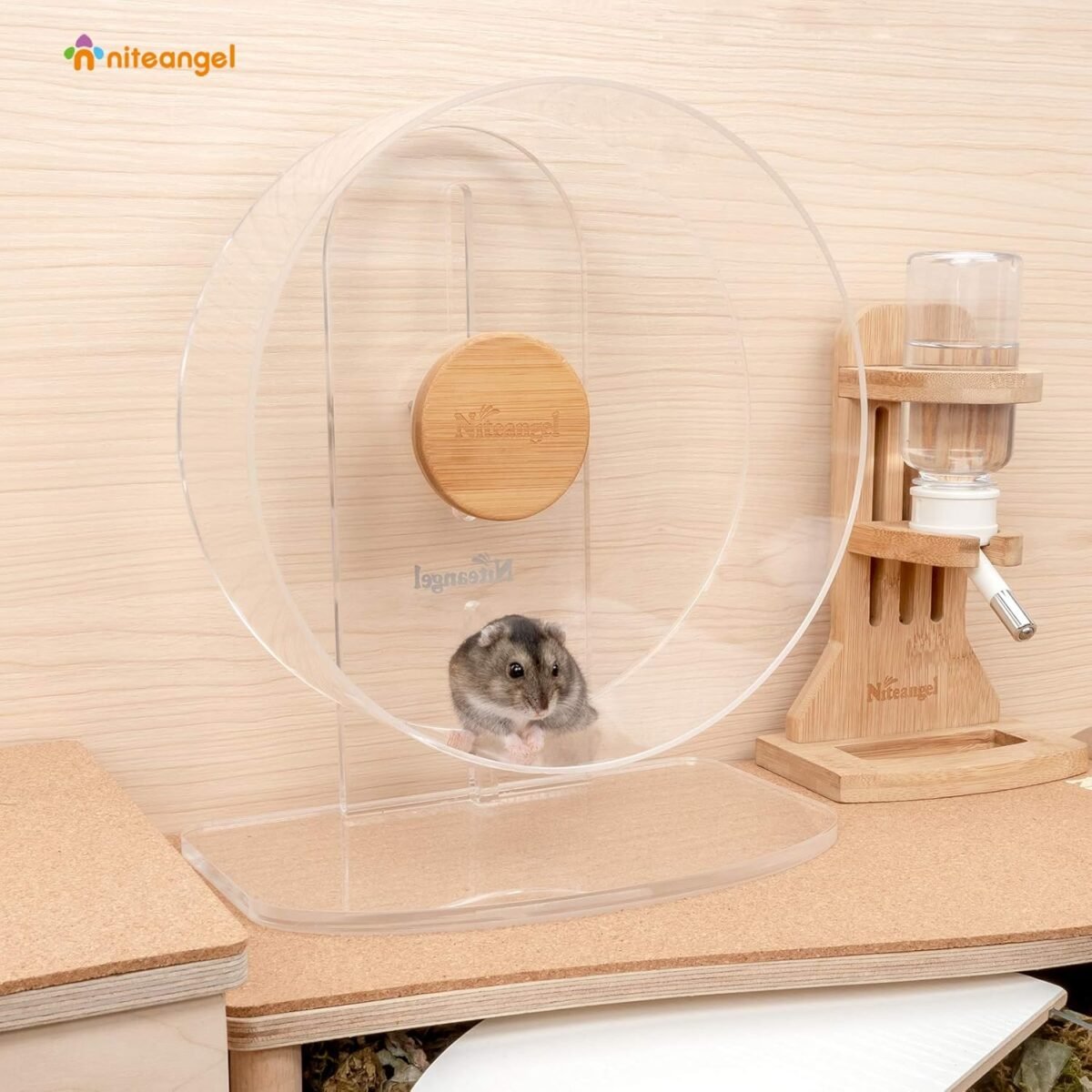 1750245312 niteangel silent hamster exercise wheel dual bearing quiet spinning acrylic hamster running wheel for dwarf hamster gerbils mice degus or other small animals s.jpg
