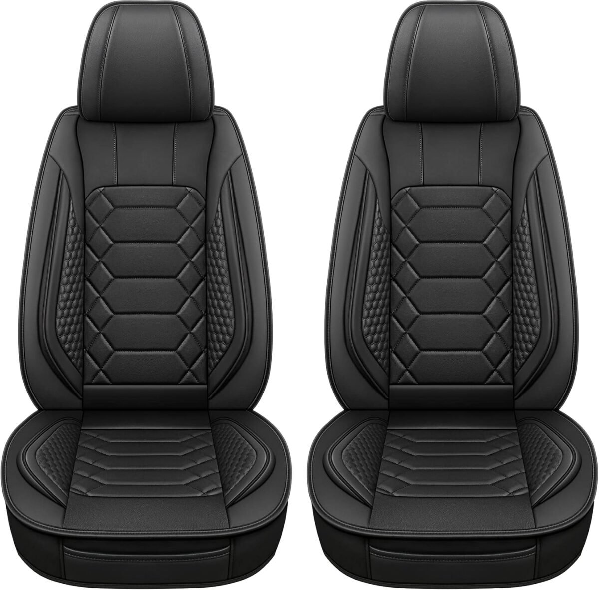 1750275407 leather car seat covers front pair waterproof faux leather seat covers for cars non slip car interior covers universal fit for most cars sedans trucks suvs black.jpg