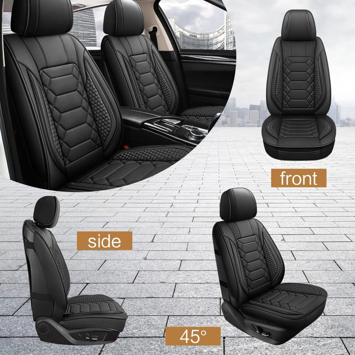 1750275410 leather car seat covers front pair waterproof faux leather seat covers for cars non slip car interior covers universal fit for most cars sedans trucks suvs black.jpg