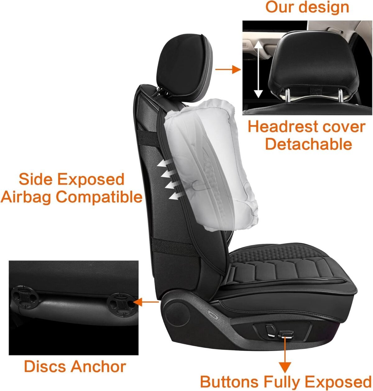 1750275411 leather car seat covers front pair waterproof faux leather seat covers for cars non slip car interior covers universal fit for most cars sedans trucks suvs black.jpg