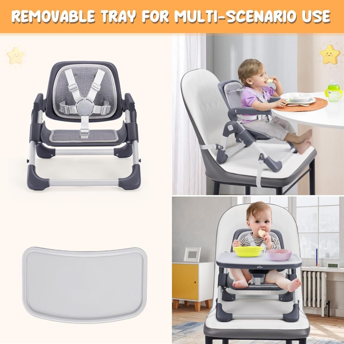 1750276149 bear booster seat for kitchen chairs portable high chair for babies 6–24 months adjustable 3 level foldable booster with removable tray ideal for home outdoor camping and travel.jpg