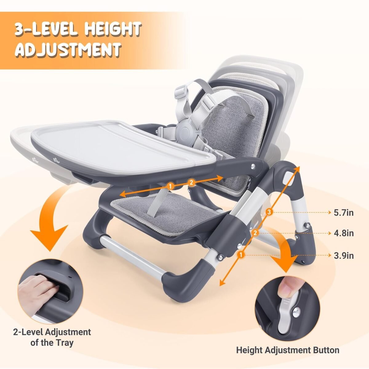 1750276153 bear booster seat for kitchen chairs portable high chair for babies 6–24 months adjustable 3 level foldable booster with removable tray ideal for home outdoor camping and travel.jpg