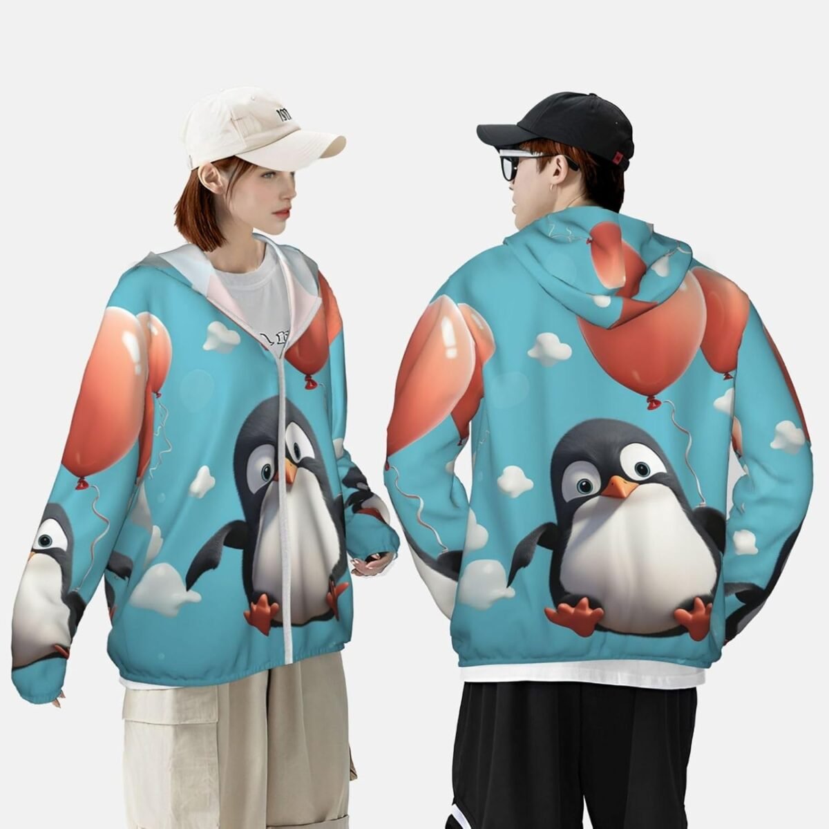 1750282221 mens upf 50 sun protection hoodie jacket cute penguin with balloon lightweight long sleeve quick dry rash guard sun shirt for fishing xx large black.jpg
