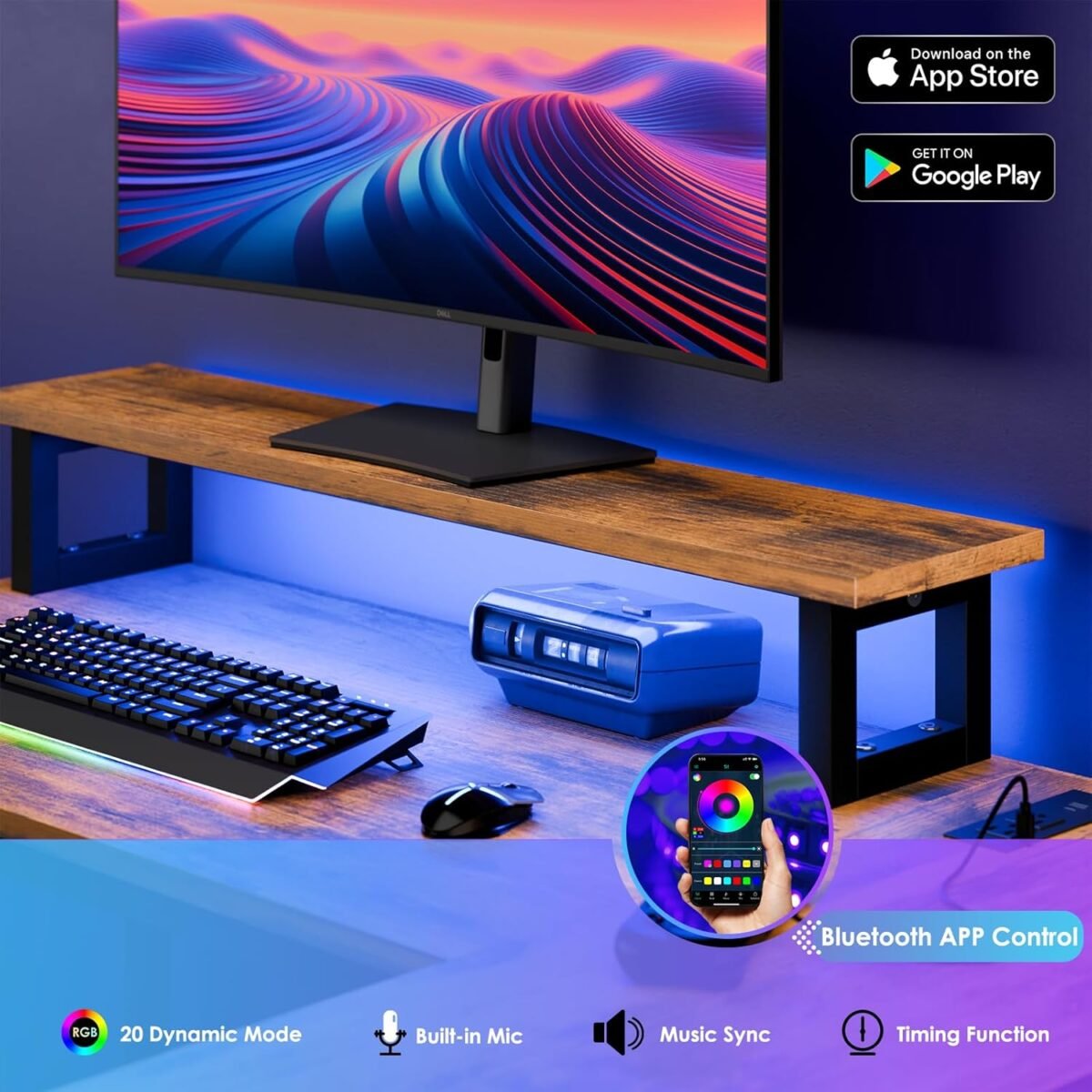 1750305838 fixwal l shaped desk with power outlets and led lights gaming computer desk 43 inch small corner desk home office desks with drawer writing desk study desk rustic brow.jpg