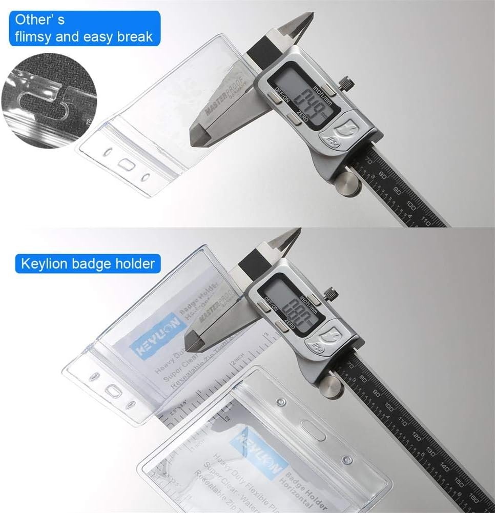 1750310380 10 pack horizontal name tag id card holders heavy duty clear plastic sleeve cover w waterproof resealable zip fit 5 pcs credit card size cards or 3.5 x 2.5 name badge inserts.jpg