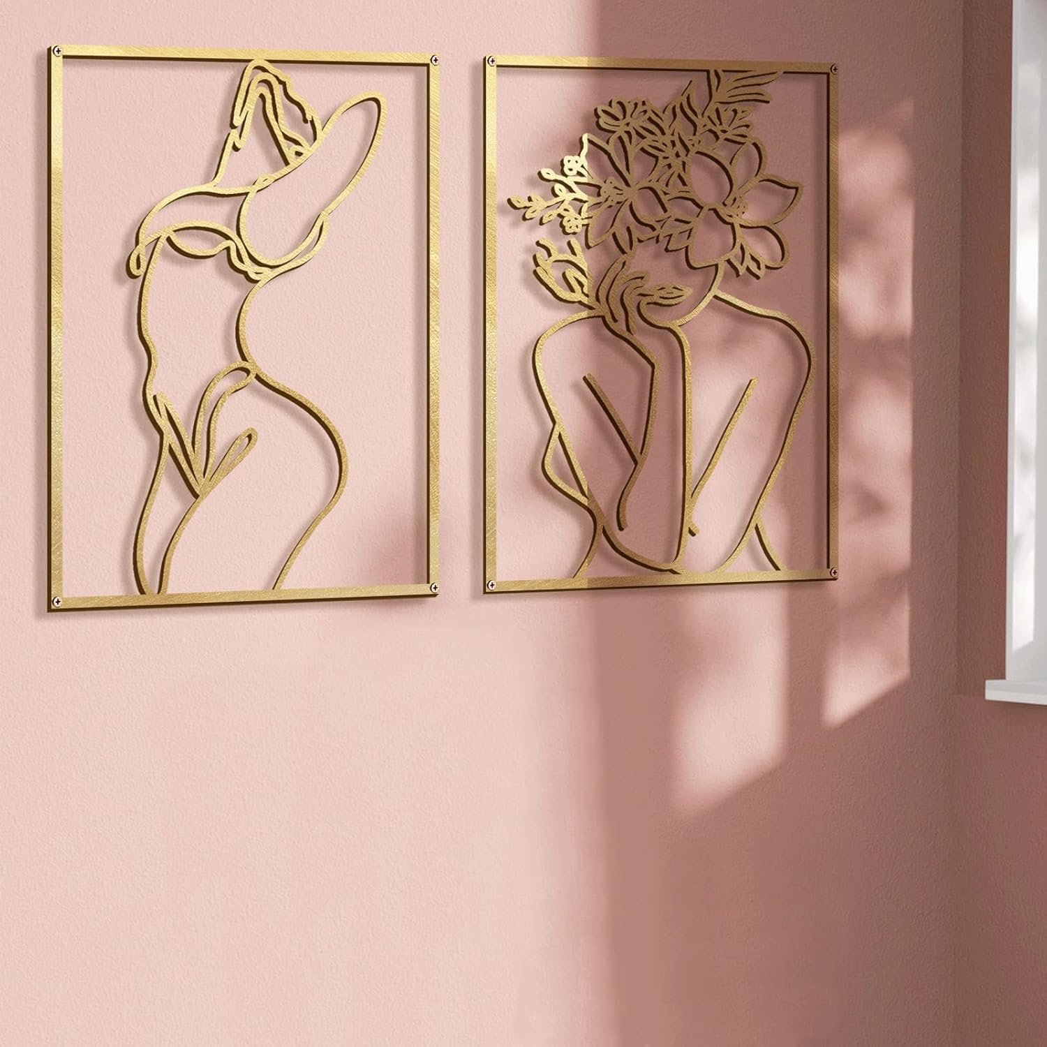 1750314206 glamativity 4 pack gold wall art decor minimalist decor single line art wall decor real metal wall art womans body shape abstract wall art gold classic style m size 17 x 11.8.jpg