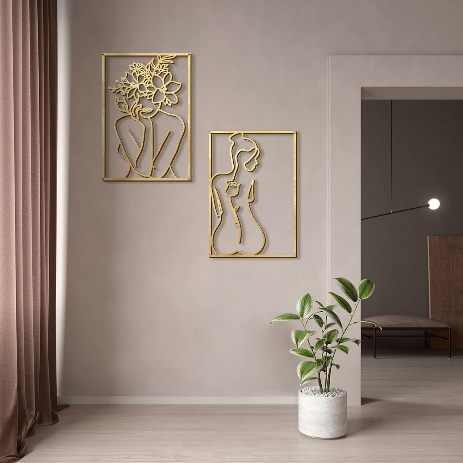 1750314207 glamativity 4 pack gold wall art decor minimalist decor single line art wall decor real metal wall art womans body shape abstract wall art gold classic style m size 17 x 11.8.jpg