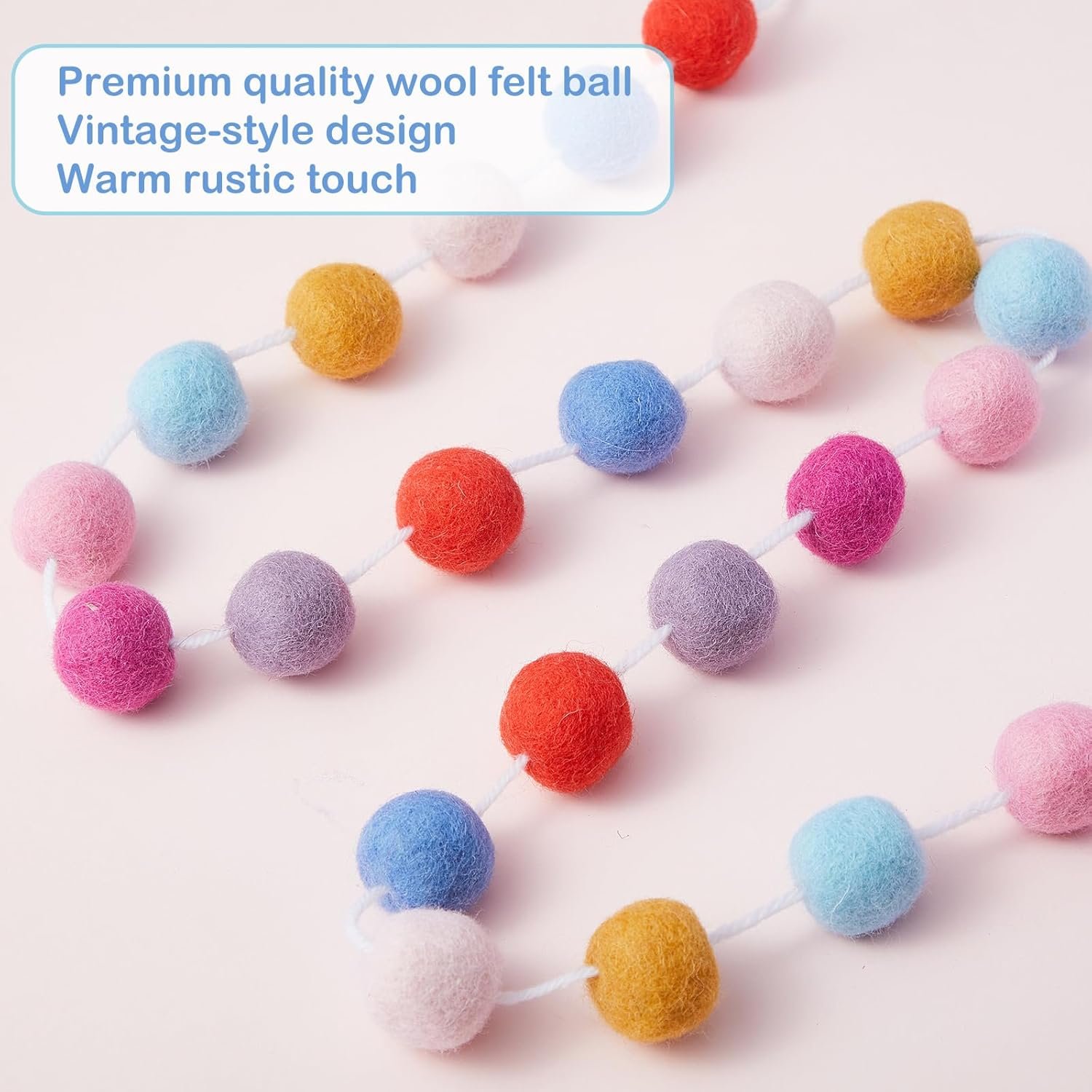 1750314602 boao 2 pieces wool felt ball garland colorful pom pom garland handmade 6.5 feet long 24 balls felt banner for wall christmas tree decoration lovely colors.jpg