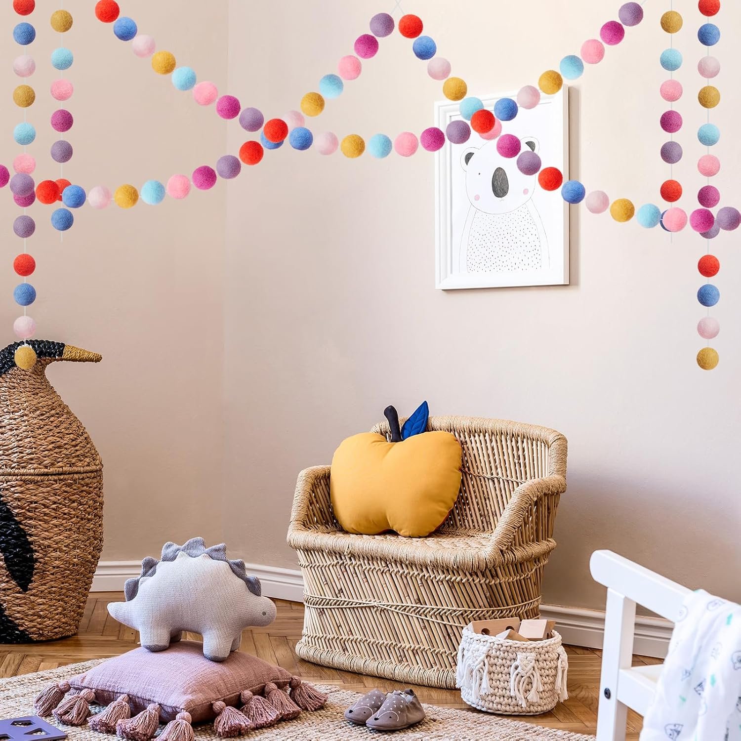 1750314608 boao 2 pieces wool felt ball garland colorful pom pom garland handmade 6.5 feet long 24 balls felt banner for wall christmas tree decoration lovely colors.jpg