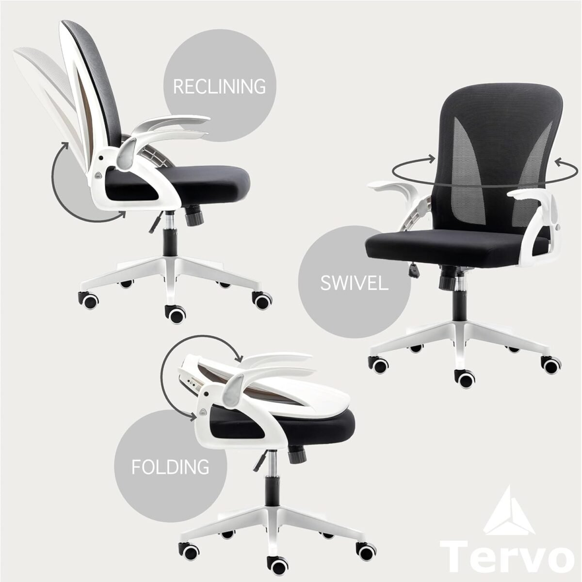 1750352411 tervo model s folding office chair for small spaces gaming chair for adults kids ergonomic mesh computer chair for bedroom desk chair for home work white black.jpg