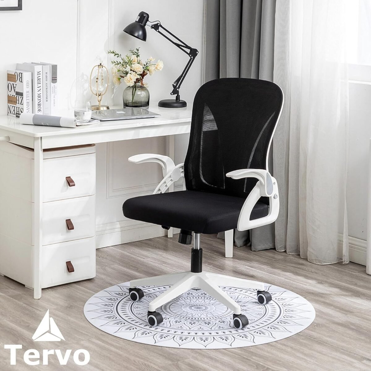 1750352415 tervo model s folding office chair for small spaces gaming chair for adults kids ergonomic mesh computer chair for bedroom desk chair for home work white black.jpg