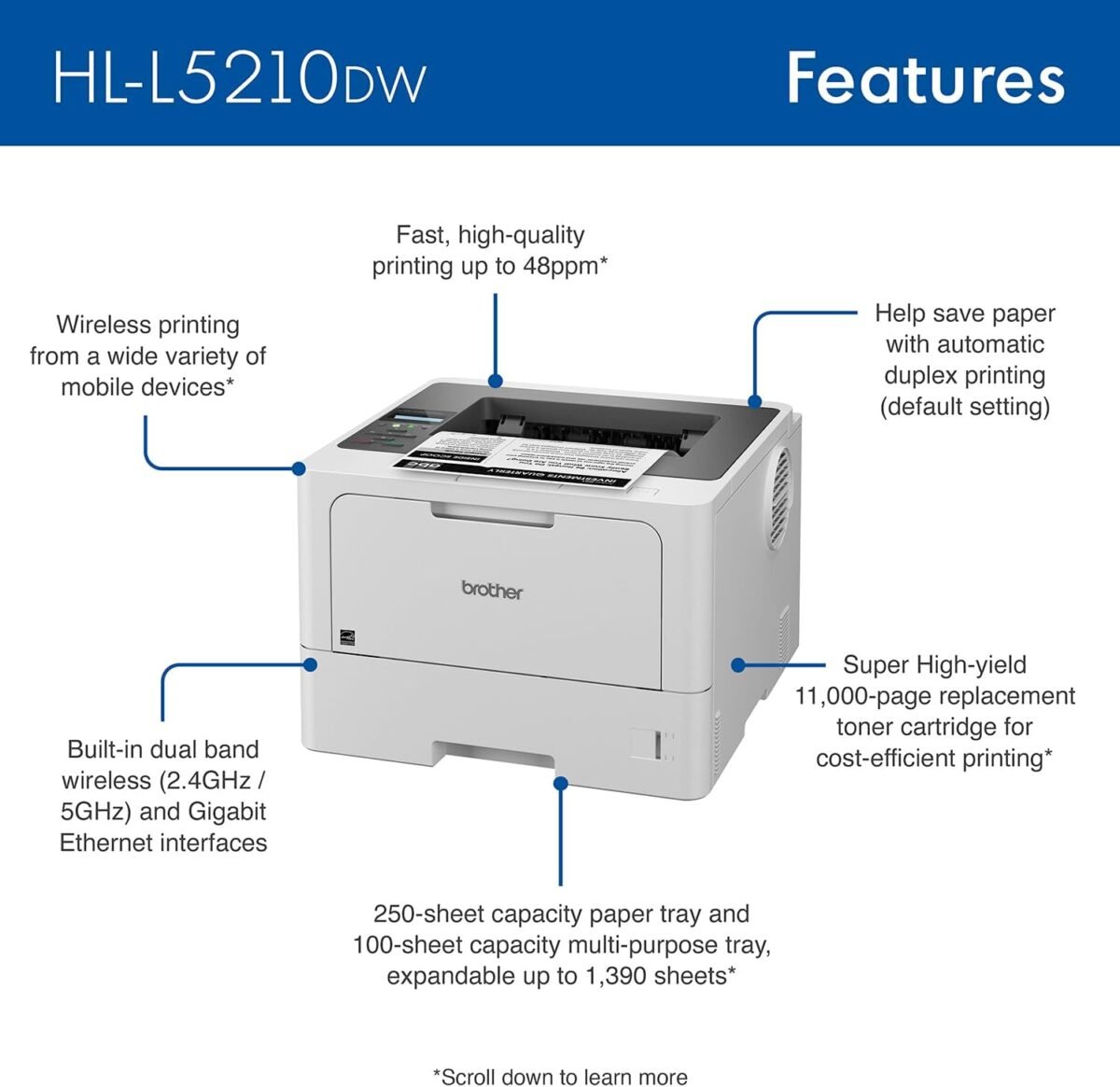 1750374110 brother hl l5210dw business monochrome laser printer with duplex printing versatile paper handling wireless and gigabit ethernet networking and mobile printing renewed premium.jpg