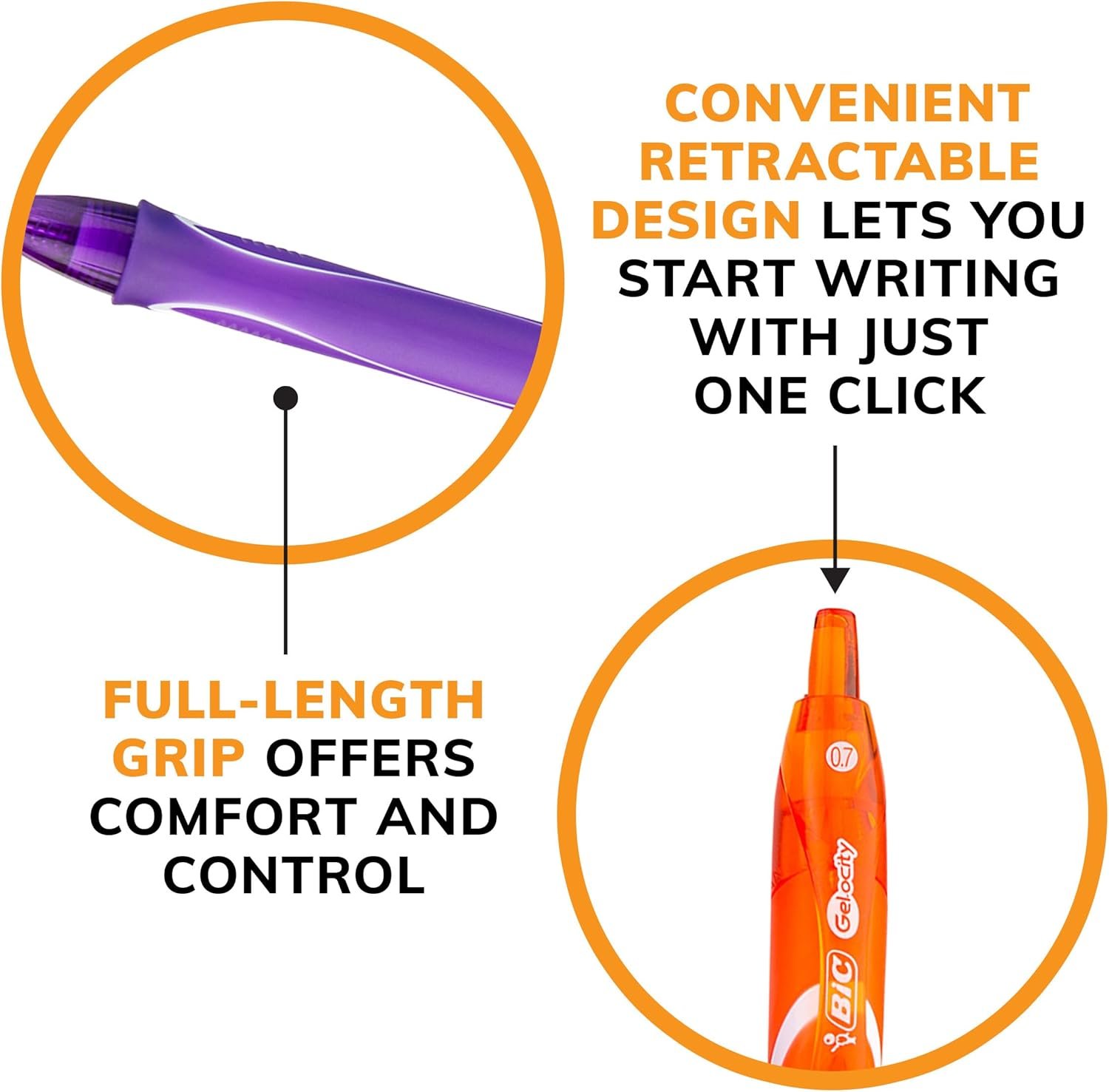 1750395741 bic gelocity quick dry assorted colors gel pens medium point 0.7mm 8 count pack retractable gel pens with comfortable full grip.jpg