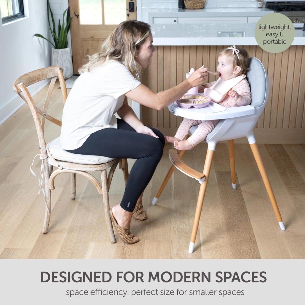 1750409056 convertible high chair for babies toddlers kids children wooden highchair with adjustable height dishwasher safe tray wood feeding dining chair converts to booster seat koolababy.jpg