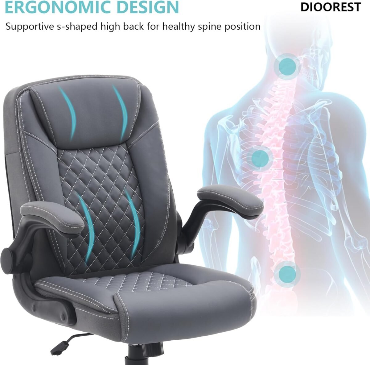 1750418069 office executive computer chair with adjustable flip up armresthigh back gaming ergonomic breathable leather chairs adjustable swivel desk chair with rocking function.jpg