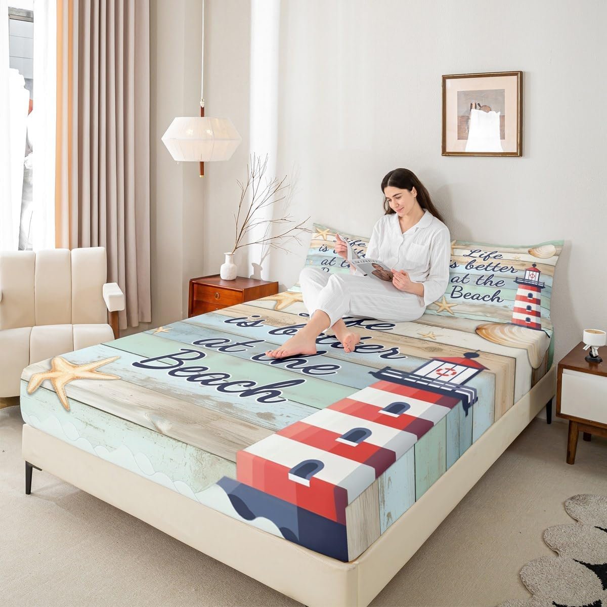1750490792 erosebridal lighthouse bed sheets full size for boys beach starfish bedding set rustic farmhouse fitted sheet for kids teens adult bedroom vintage wooden planks sheets 2 pillow cases.jpg