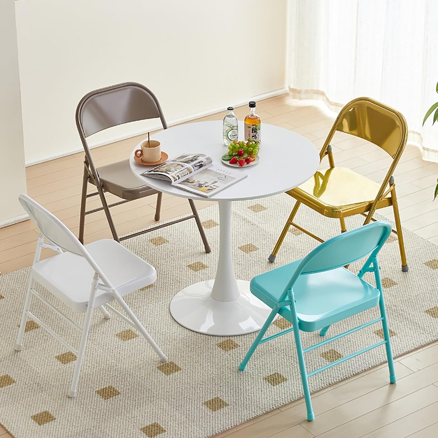 1750523270 metal folding chairs portable stackable event lounge chair steel frame indoor dining chairs camping chair multicolor for events office wedding party color gold.jpg