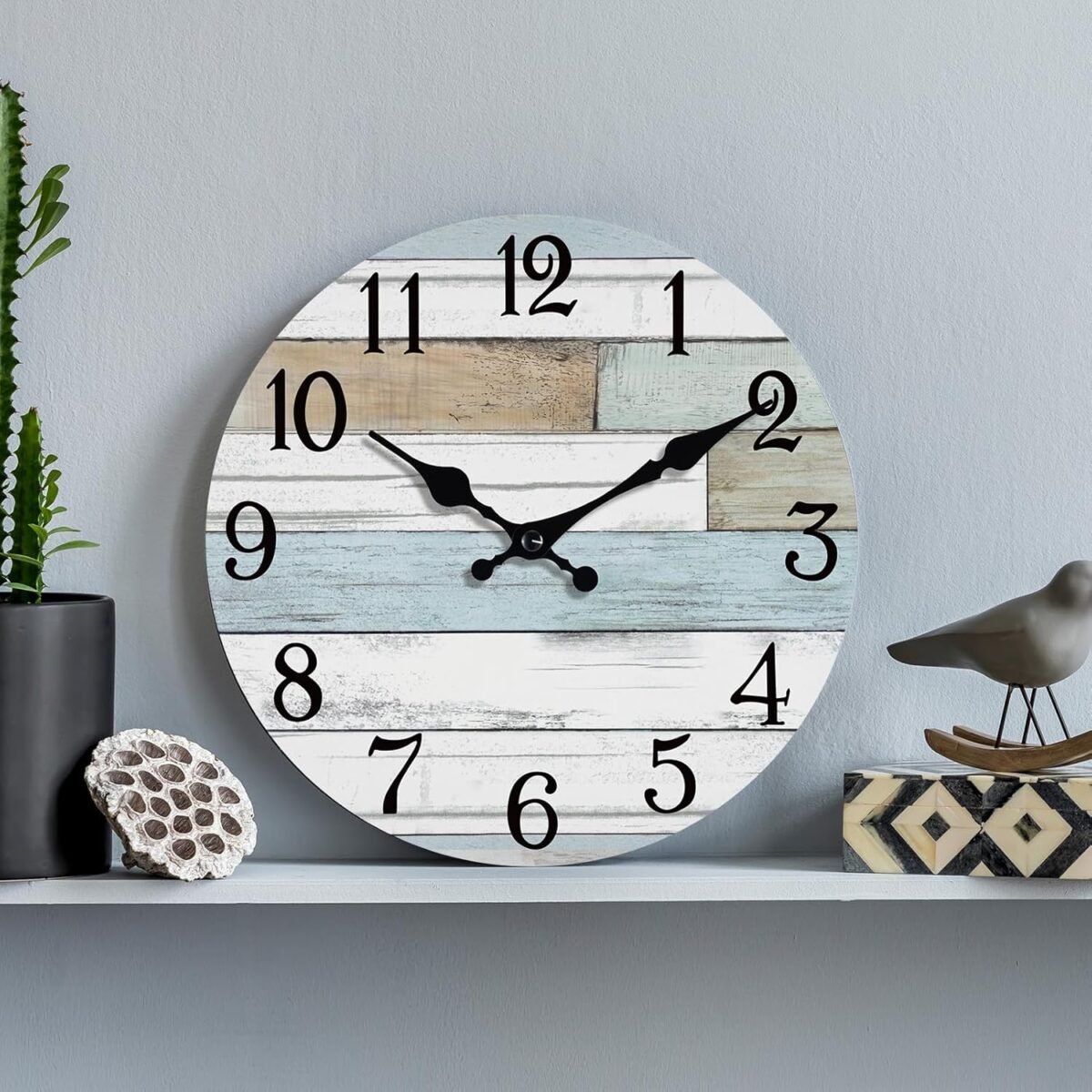 1750524801 wall clock battery operated 8 inch silent non ticking coastal design country rustic retro decorative for bathroom kitchen living room bedroom.jpg