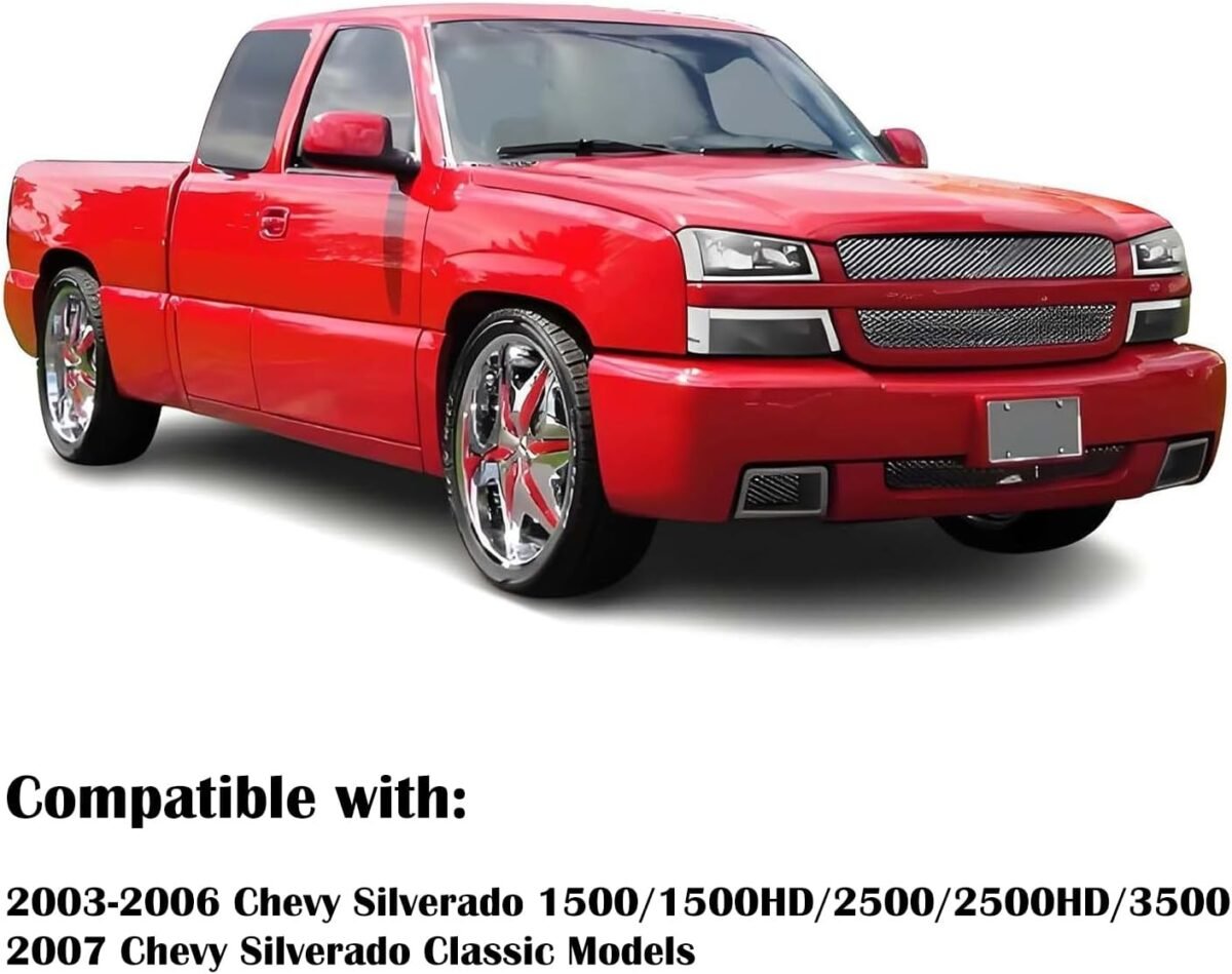 1750530427 led drl headlights assembly tail lights combo compatible with 2003 2006 chevy silverado 1500 2500 3500 black housing clear side headlamp red taillights.jpg