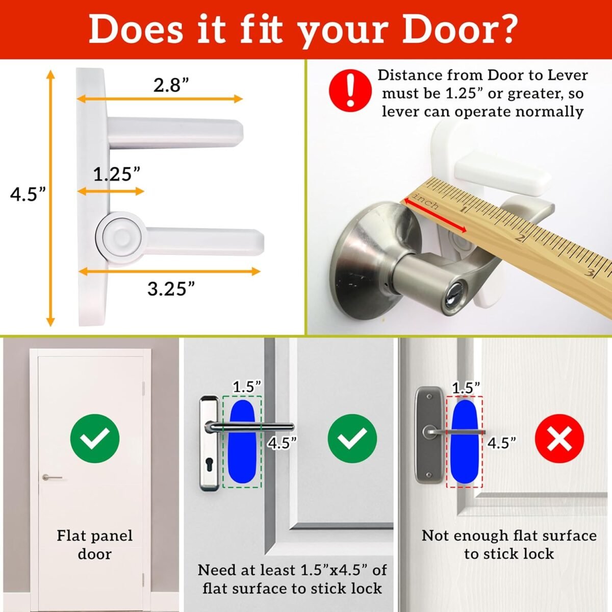 1750533411 door lever locks 4 pack prevents toddlers from opening doors durable abs with 3m adhesive easy one hand operation for adults no tools needed.jpg