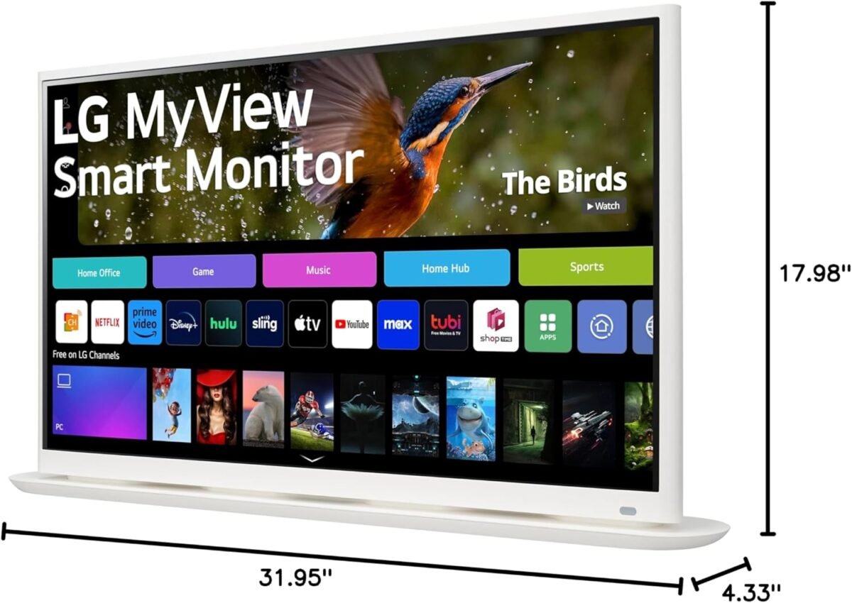 1750558300 lg 32sr70u w 32 inch 4k uhd smart monitor with ips display webos 23 usb type c speakers x2 hdr 10 airplay 2 screen share bluetooth remote white.jpg