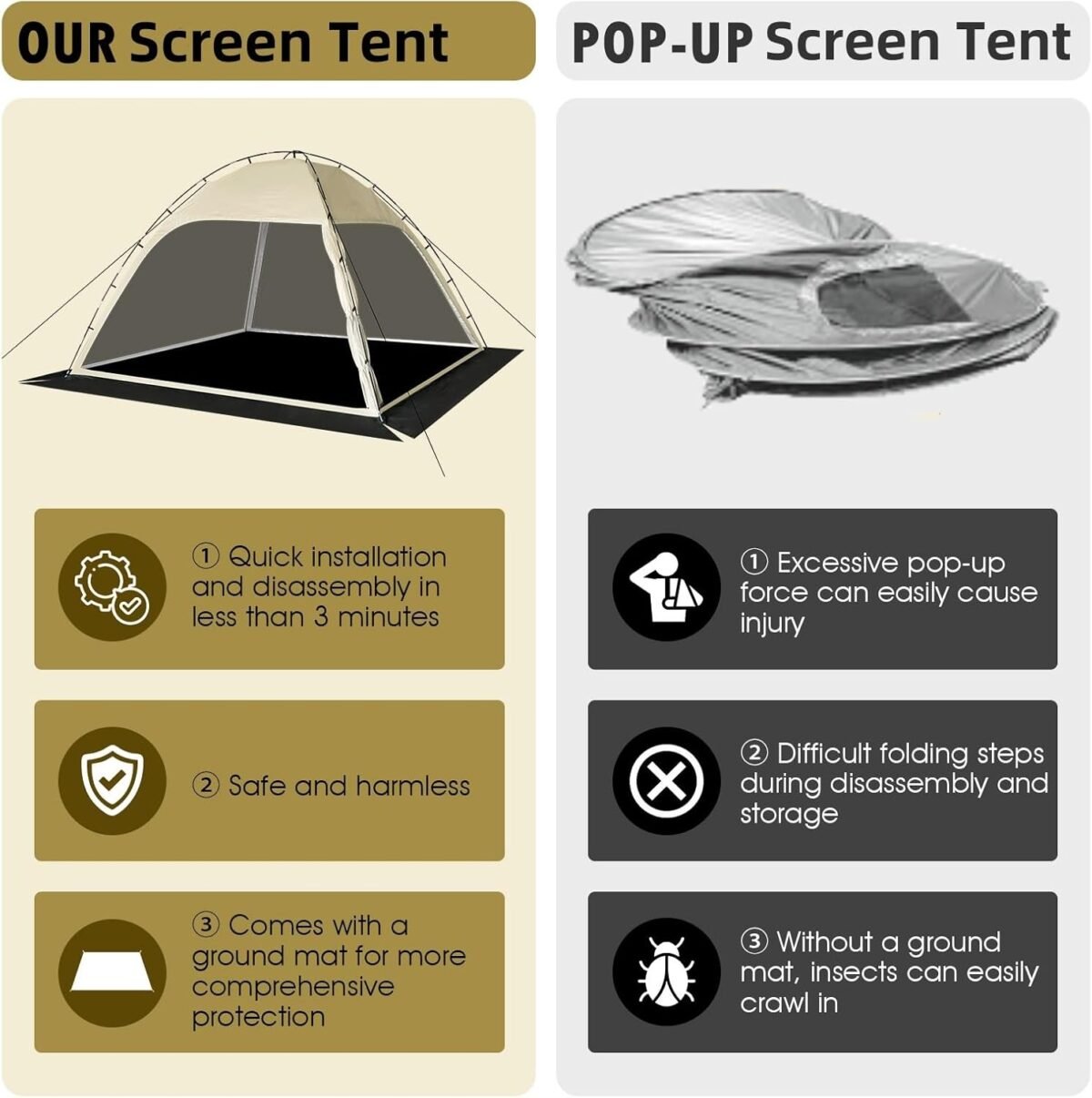 1750577935 screen tent with removable floor siebwin large 10x10 gazebos with mosquito netting and removable floor sunproof outdoor canopy tent for backyard party outside activities 1 person setup.jpg