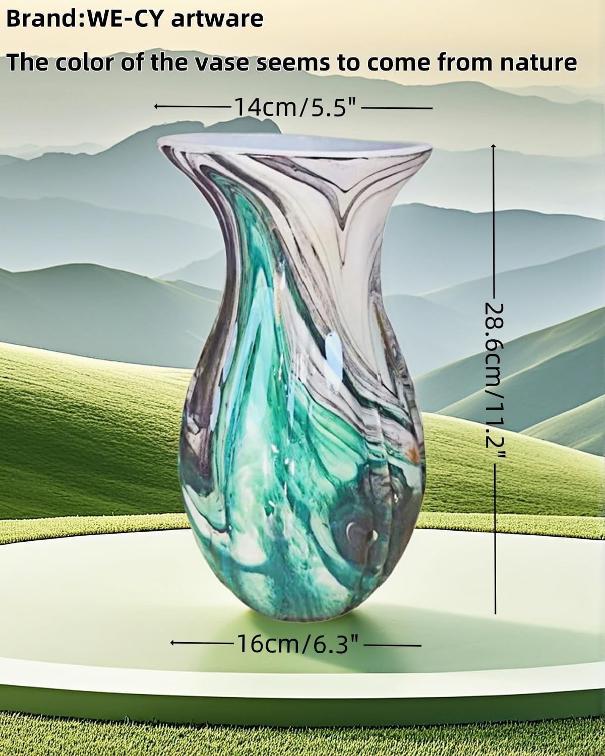 1750578294 premium luxury large glass flower vase combining eastern and western aestheticsartistic home decoration for living roomtablefloorand office.11.2 inches multicolor.jpg