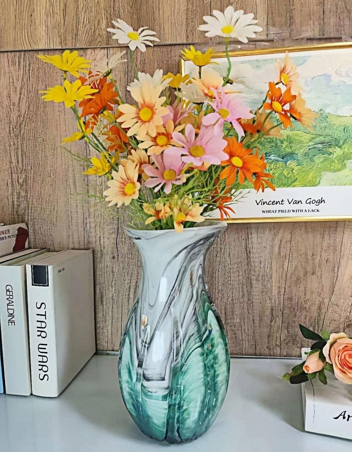 1750578296 premium luxury large glass flower vase combining eastern and western aestheticsartistic home decoration for living roomtablefloorand office.11.2 inches multicolor.jpg