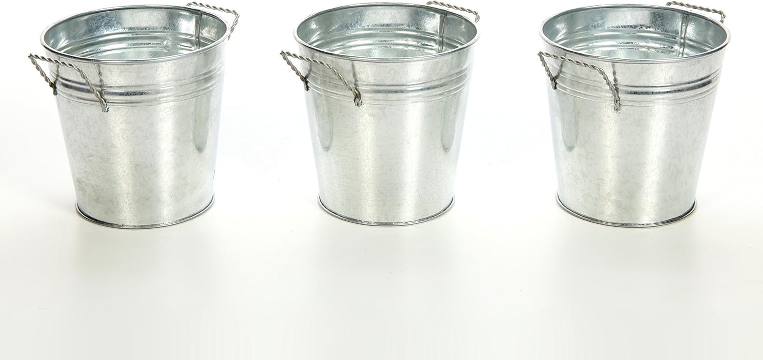 1750584680 hosley 3 pack of galvanized planters 5 dia x 4.5 h durable metal plant pots for floral arrangements indoor and outdoor gardening with vintage inspired charm rustic.jpg