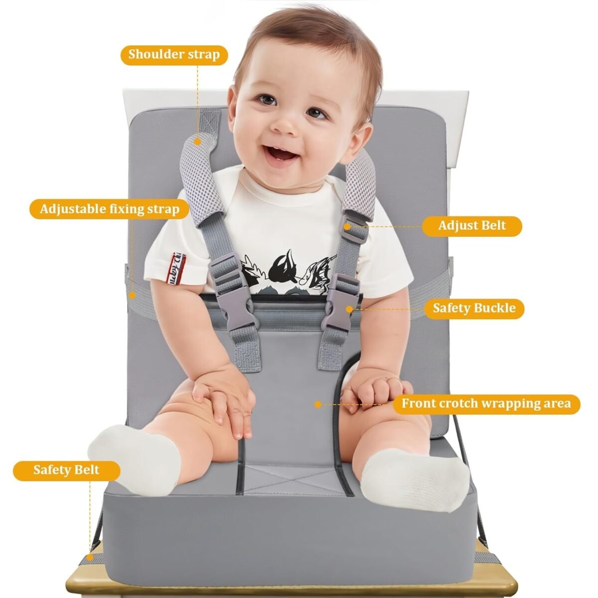 1750586521 booster seat for kitchen chair at table toddler harness seat straps high back pu ease of cleaning sturdy booster seat for dining table for kid child baby.jpg
