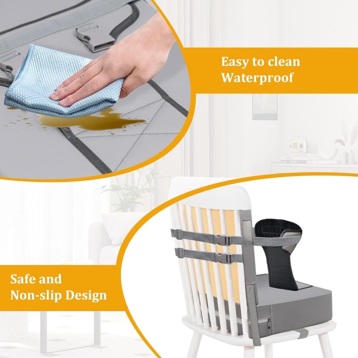1750586524 booster seat for kitchen chair at table toddler harness seat straps high back pu ease of cleaning sturdy booster seat for dining table for kid child baby.jpg