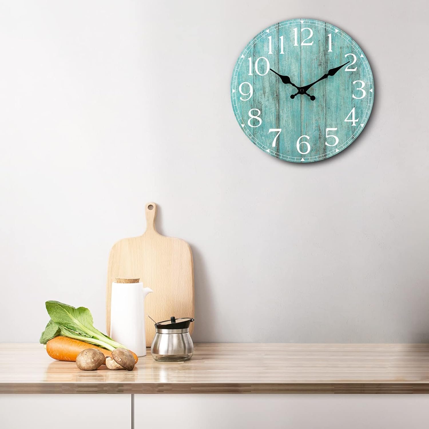 1750600923 hylanda wall clock teal silent non ticking battery operated kitchen rustic vintage decorative aqua clocks for bathroom bedroom living room office 8 inch.jpg