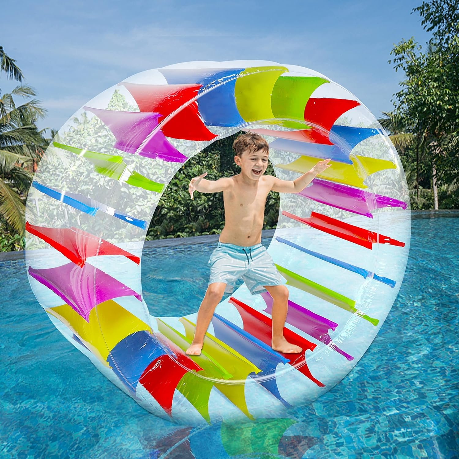 1750619723 zcaukya giant inflatable wheel roller colorful water rolling wheel float for kids summer swimming pool parties rolling on the lawn indoor outdoor fun toys for games supplies.jpg