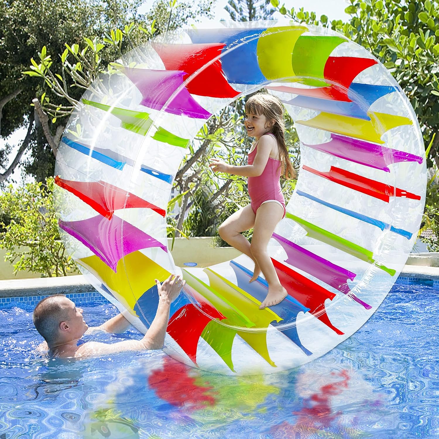 1750619727 zcaukya giant inflatable wheel roller colorful water rolling wheel float for kids summer swimming pool parties rolling on the lawn indoor outdoor fun toys for games supplies.jpg