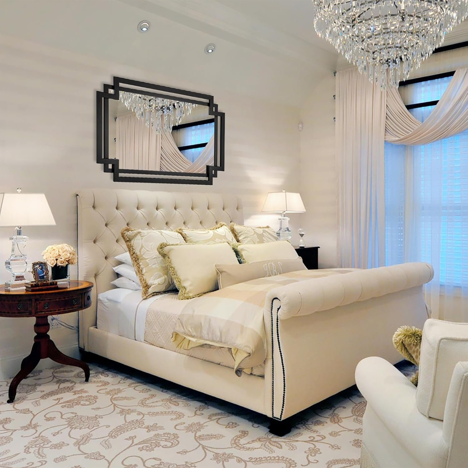 1750647106 black decorative mirror for wall decor 24 x 36 large elegant living room mirror with irregular and rectangular metal frame contemporary bathroom mirror above sink.jpg