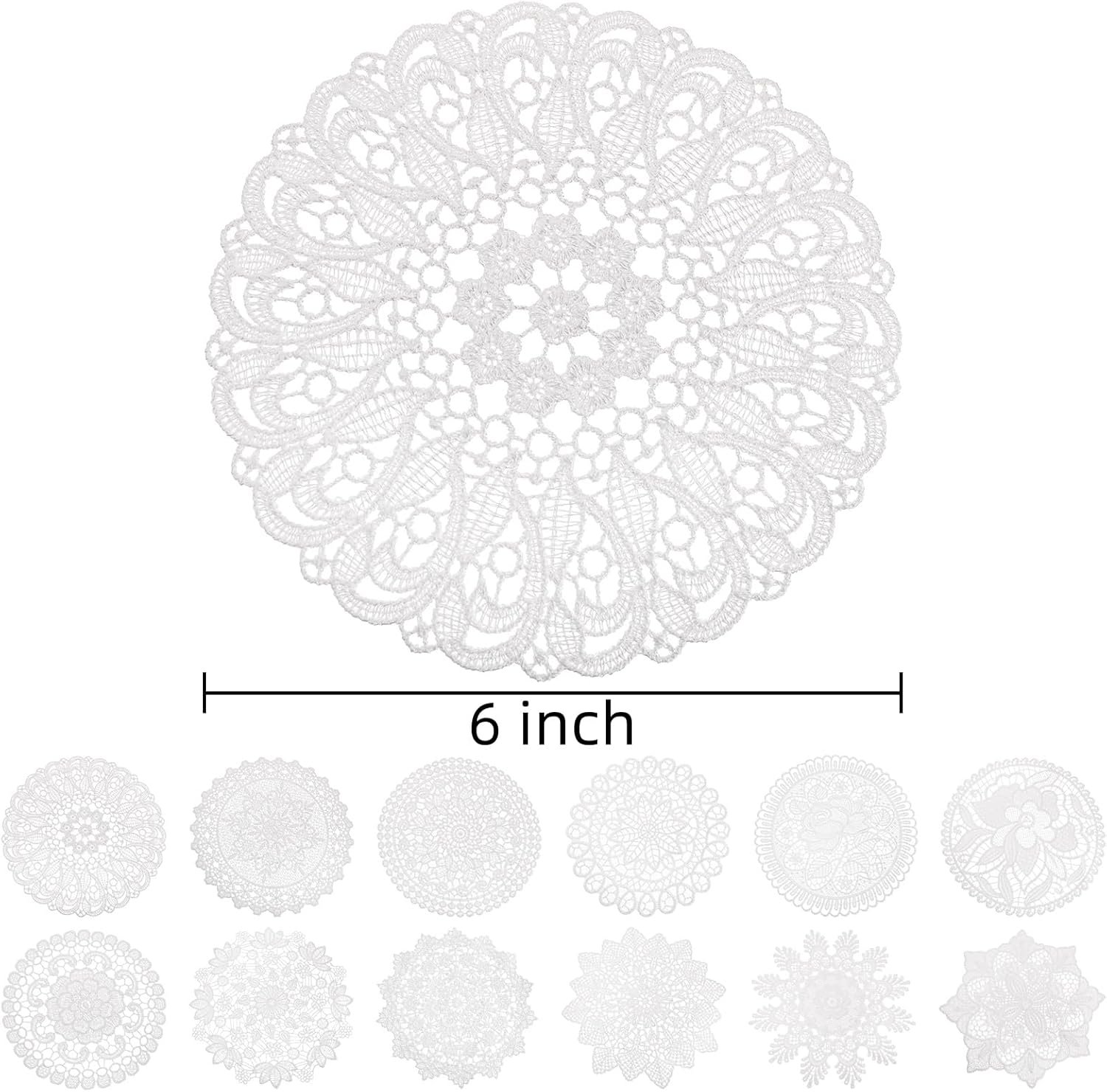 1750667828 24 pack lace doilies crochet 6 inch round fabric placemats handmade cotton lace coasters vintage table doilies decors for kitchen dining room living room bedroom.jpg