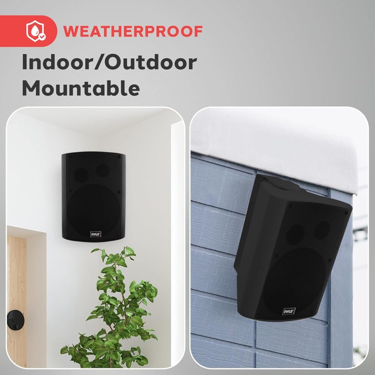1750671230 pyle waterproof wall mount speaker system 5.25 inch active passive pair wireless bluetooth compatible indooroutdoor stereo sound set with aux in pyle pdwr52btbk black.jpg