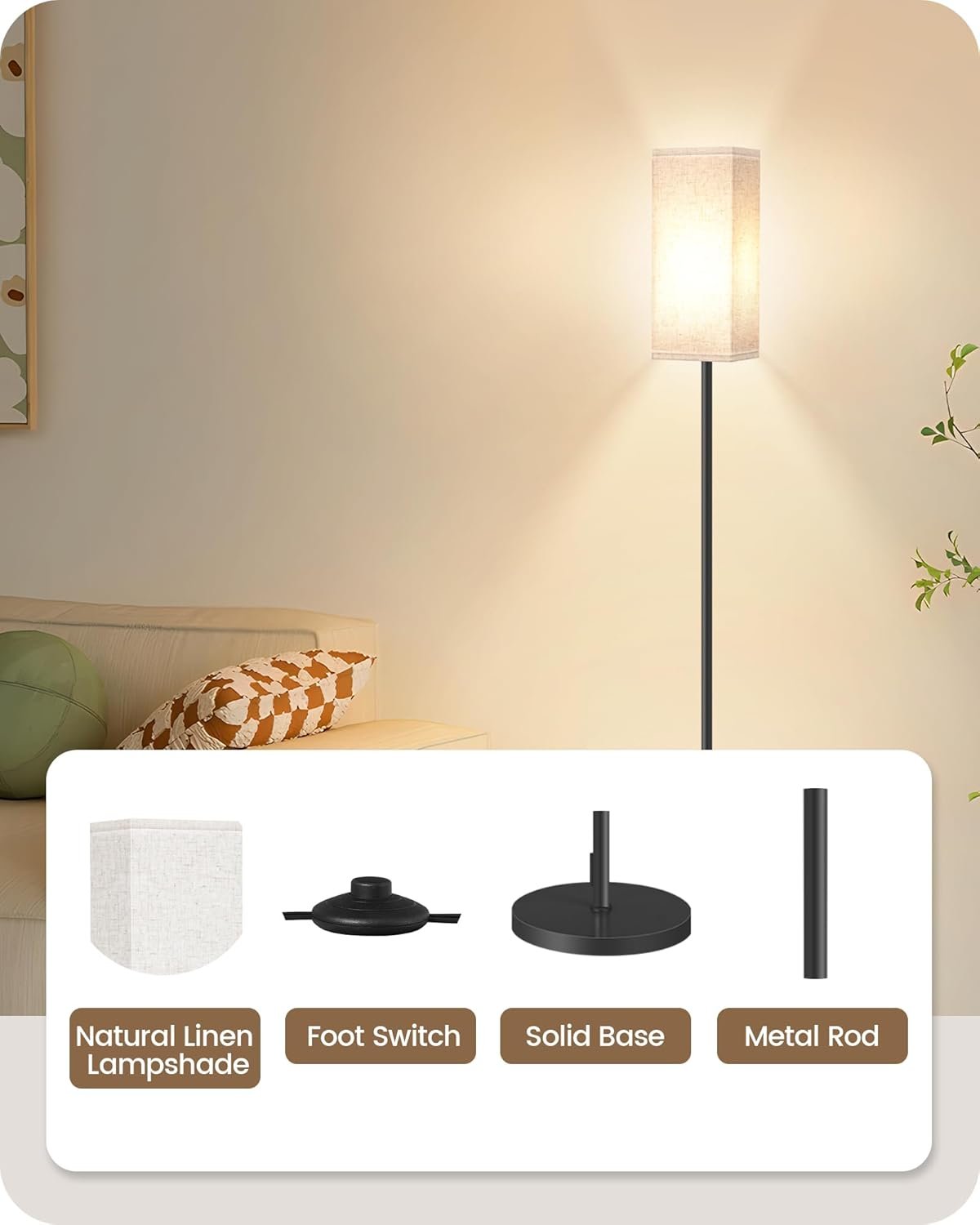 1750692096 floor lamp pole with foot switch modern standing lamp lampshade minimalist freestanding lamp bulb not included for living room bedroom office fcc listed black and beige e07ld05.jpg