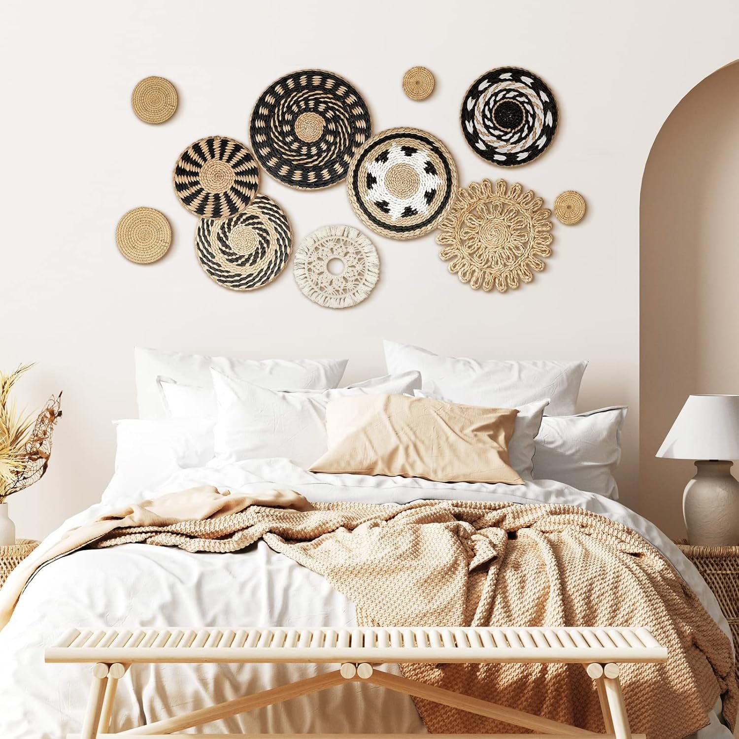 1750719943 tatuo 11 pcs boho wall basket decor decorative bulrush woven basket wall decor art round farmhouse hanging baskets for kitchen rustic home summer decorations multi sizesboho.jpg