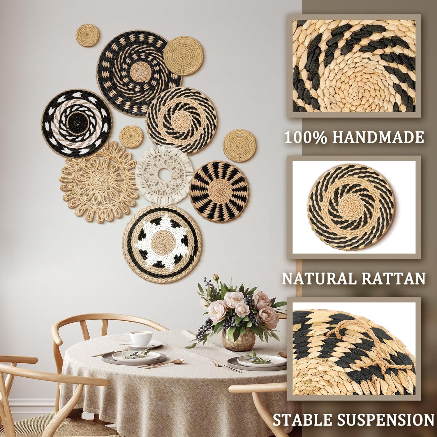 1750719946 tatuo 11 pcs boho wall basket decor decorative bulrush woven basket wall decor art round farmhouse hanging baskets for kitchen rustic home summer decorations multi sizesboho.jpg