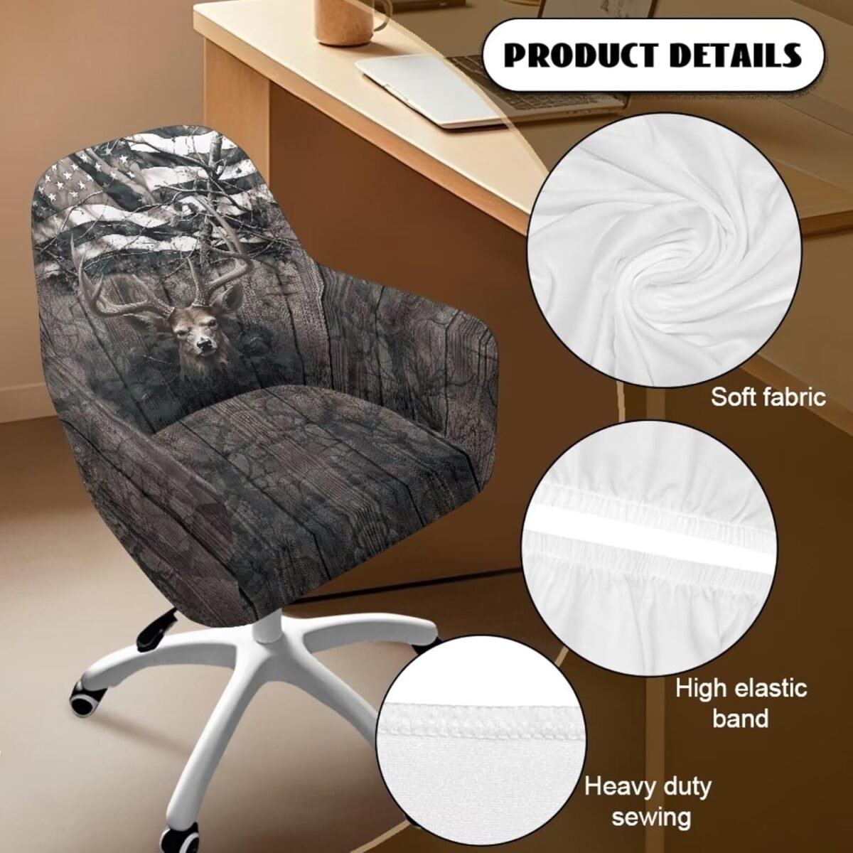 1750733620 elk hunting american flag wood print swivel armchair accent dining chair cover for office anti slip dining chair slipcovers stretch bar stools covers for bedroom dining room hotel.jpg